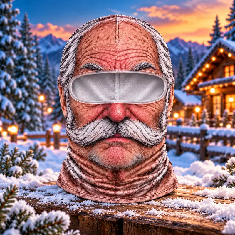 Supplier artwork reference for Style A, with a large printed white moustache.