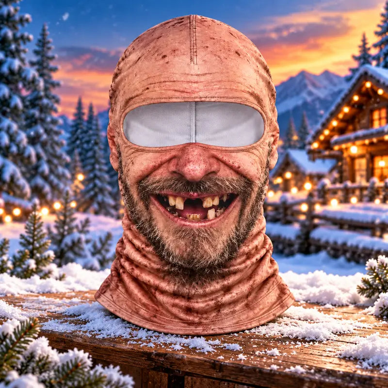 Supplier artwork reference for Style C, with a printed bearded grin.